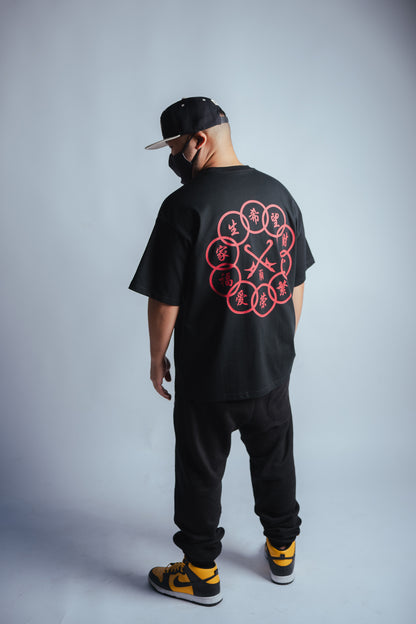 "X RINGS" TEE - BLACK