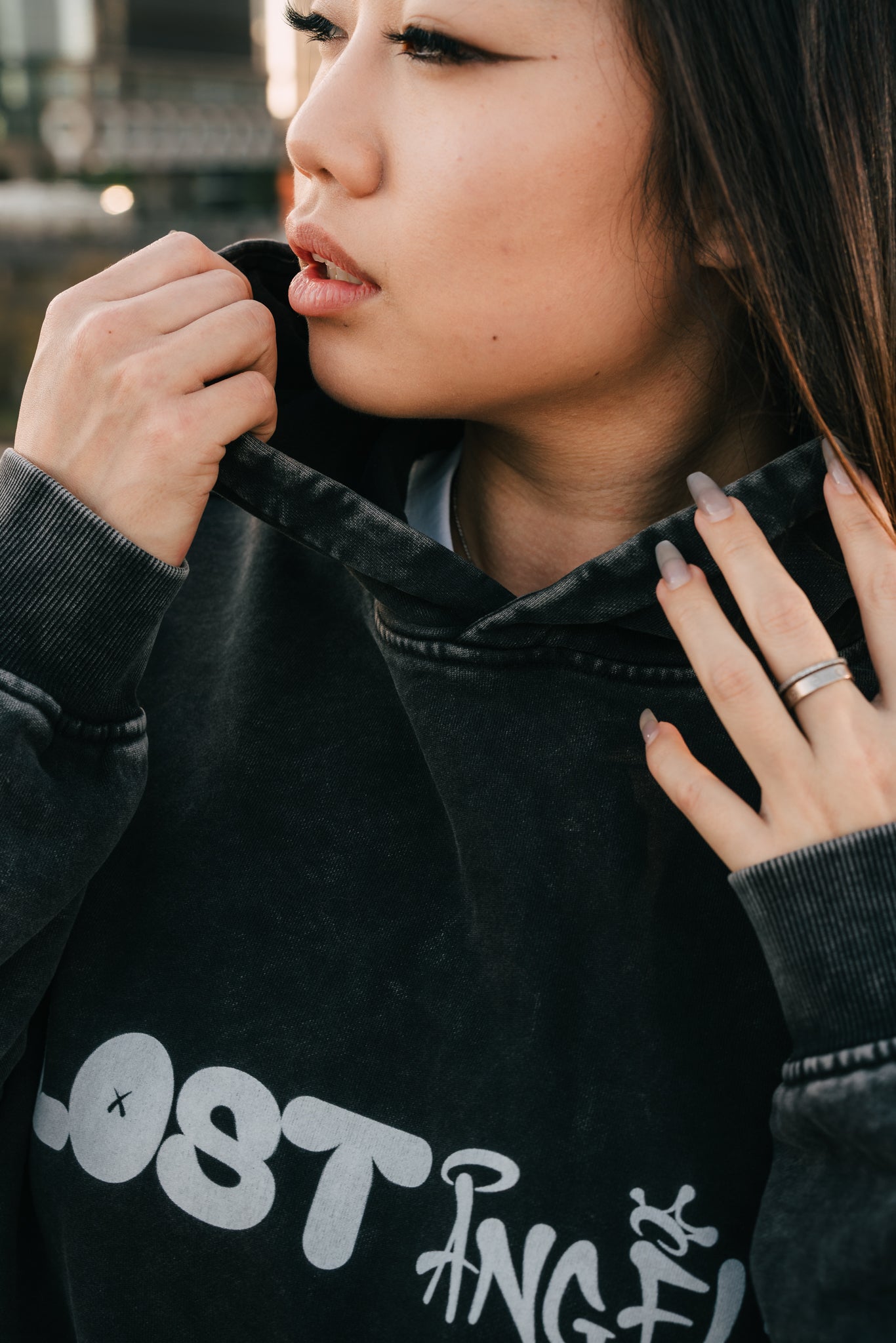 "LOST ANGELES" WASHED HOODIE